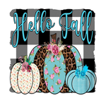 Hello Fall Sign, Fall Sign, Leopard Pumpkin Sign, Metal Wreath Signs, Craft Embellishment