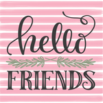 Hello Friends Sign, Everyday Signs, Shelf Signs, Metal Wreath Sign, Craft Embellishment
