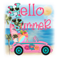 Hello Summer Sign, Pink Car Signs, Surf Board Signs, Everyday Sign, Signs, Metal Wreath Sign