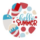 Hello Summer Sign, Snowcones Sign, Summer Sign, Everyday Sign, Round Metal Wreath Signs