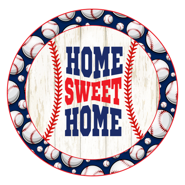 Home Sweet Home Sign, Baseball Signs, Sports Sign, Signs, Round Metal Wreath Sign, Craft Embellishment