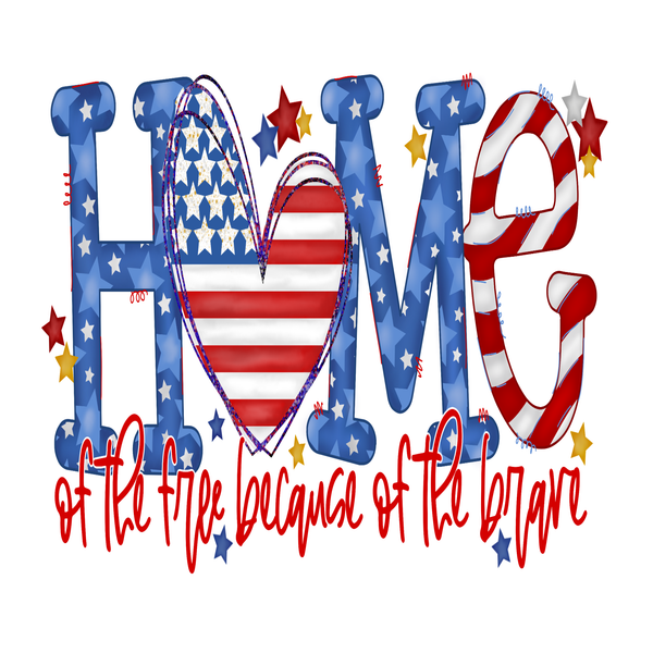 Patriotic Sign, Home of the Brave because of the Freedom sign, Metal Wreath sign, Summer Signs