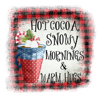 Hot Cocoa Snowy Mornings & Warm Hugs Sign, Winter Sign, Holiday Decor, Metal Wreath Signs, Craft Embellishment