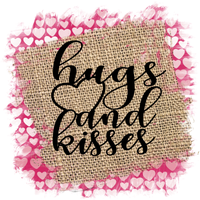 Valentine's Sign,  Hugs and Kisses Sign, Home Decor Signs, Farmhouse Sign, Metal Wreath Sign, Craft Embellishment