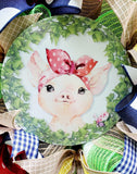 Everyday Wreath, Pig, Pig Wreath, Pig Decor, Rustic Wreath, Country Decor, Krazy Mazie Kreations