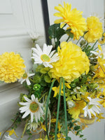 Spring Door Hanger, Yellow Flower Door Hanger, Spring Flowers, Everyday Wreath, Door Hanger, Summer Flowers, Summer Door Hanger