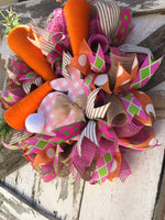 Spring Wreath, Carrot Decor, Bunny Wreath, Front Door Decor, Easter Wreath, Krazy Mazie Kreations