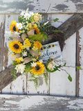 Sunflower Wreath, Spring Wreath, Everyday Wreath, Welcome Wreath, Front Door Wreath, Summer Wreath, Krazy Mazie Kreations
