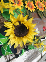 Sunflower/ Apple Welcome Wreath, Sunflower Wreath, Wreath, Summer Wreath,