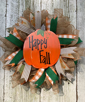 Happy Fall Wreath, Happy Fall, Wreath, Front Door Decor, Rustic Wreath, Country Style Wreath, Krazy Mazie Kreations