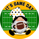 It's Game Day Sign, Black and Gold Football Field Sign, Gnome Sign, Fall Sign, Metal Wreath Sign, Craft Embellishments