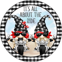 It's All About The Ride Sign, Red Bandana Sign, Everyday Sign, Year Round Sign, Signs, Round Metal Wreath Sign, Craft Embellishment