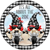It's All About The Ride Sign, Red Bandana Sign, Everyday Sign, Year Round Sign, Signs, Round Metal Wreath Sign, Craft Embellishment