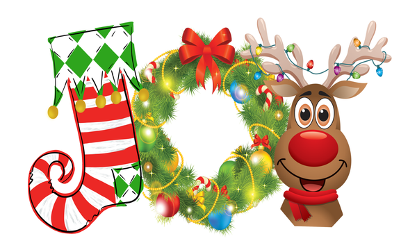 Christmas Sign, Christmas Joy Sign, Reindeer Sign, Metal Wreath Sign, Craft Embellishment