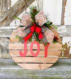 Joy Door Hanger/Stand, Christmas Wood Door Hanger, Winter Standr, Rustic Farmhouse Christmas Decor, Krazy Mazie Kreations