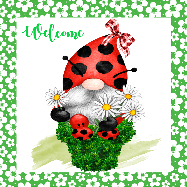 Ladybug Sign, Summer Gnome Signs, Welcome Signs, Everyday Sign, Signs, Metal Wreath Sign, Craft Embellishment
