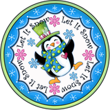 Let It Snow, Penguin Sign, Christmas Sign, Winter Signs, Metal Round Wreath, Wreath Center, Craft Embellishments