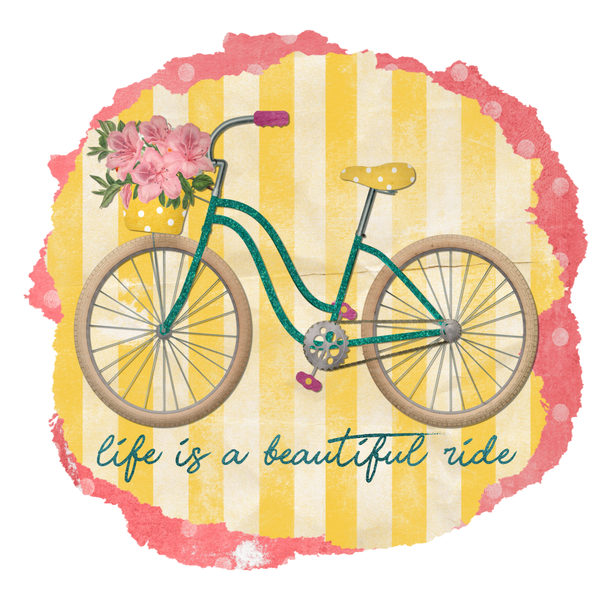 Life is a Beautiful Ride Sign, Bicycle Signs, Everyday Sign, Signs, Metal Wreath Sign