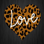 Love Sign, Signs, Leopard Heart Sign, Everyday Sign, Metal Wreath Signs, Craft Embellishment