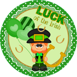 Luck of the Irish Sign, Shamrock Sign, St. Patrick's Day Sign, Leprechaun Signs, Metal Round Wreath, Wreath Center, Craft Embellishments