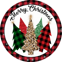 Merry Christmas Sign, Christmas Trees Sign, Buffalo Plaid and Leopard Sign, Winter Signs, Wreath Center, Craft Embellishments