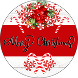 Merry Christmas Sign, Candy Cane Sign, Peppermint Candy Sign, Holiday Sign, Winter Signs, Metal Round Wreath, Wreath Center, Craft Embellishments