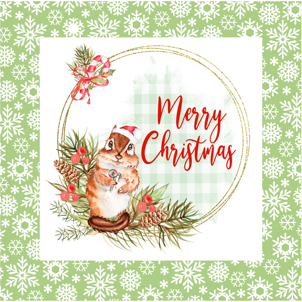 Merry Christmas Sign, Squirrel Sign, Christmas Sign, Holiday Signs, Metal Wreath Sign, Craft Embellishment