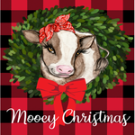 Mooey Christmas, Christmas Cow Sign, Christmas Farmhouse Sign, Merry Christmas Sign, Metal Wreath Sign, Craft Embellishment