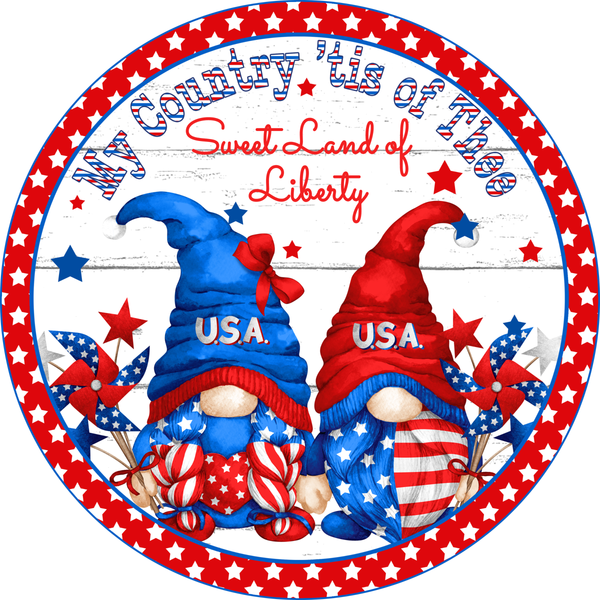 My Country Tis of Thee Sweet Land of Liberty Sign, Patriotic Sign, 4th of July Sign, Signs, Summer Sign, Home Decor, Metal Wreath Sign