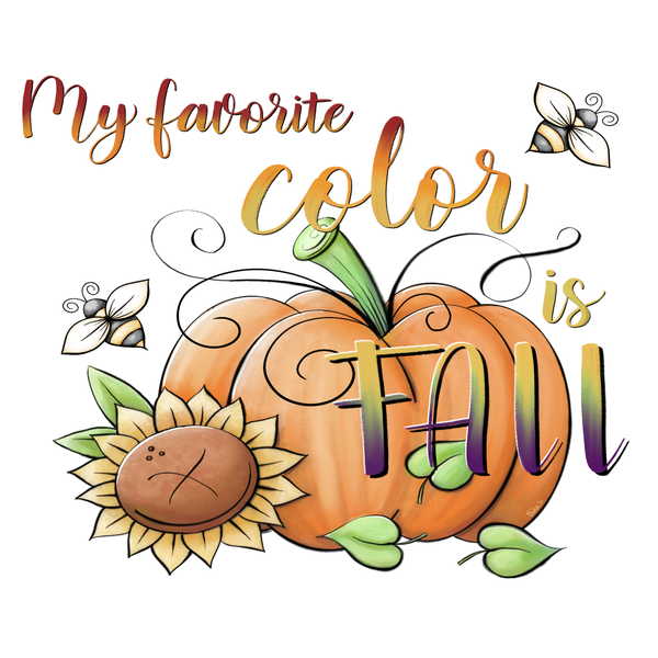 My Favorite Color is Fall Sign, Fall Sign, Sunflower Sign, Metal Wreath Signs, Autumn Signs, Pumpkin Decor