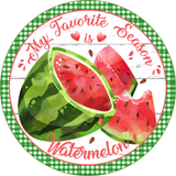 My Favorite Season IS Watermelon Sign, Sign, Summer BBQ Sign, Summer Sign, Signs, Round Metal Wreath Sign, Craft Embellishment