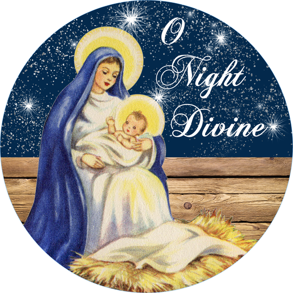 O Night Devine Sign, Christmas Sign, Religious Sign, Metal Wreath Sign, Craft Embellishment