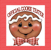 Official Cookie Tester Sign, Christmas Sign, Ginger Boy Sign, Holiday Signs, Square Metal Wreath, Wreath Center, Craft Embellishments
