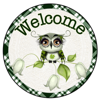 Owl Sign, Shamrock Sign, St. Patrick's Day Sign, Wiinter Signs, Metal Round Wreath, Wreath Center, Craft Embellishments