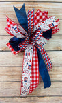 Patriotic Bow, 4th of July Bow, Bows, Wreath Bow, Craft Embellishments, Krazy Mazie Kreations