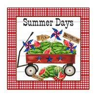 Summer Days Sign, Red Wagon Signs, Patriotic Signs, Summer Sign, Signs, Patriotic Sign, Home Decor, Metal Wreath Sign