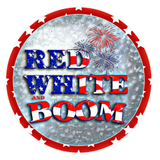 Red White Boom Sign, Military Sign, Patriotic Sign, 4th of July Sign, Signs, Summer Sign, Home Decor, Metal Wreath Sign