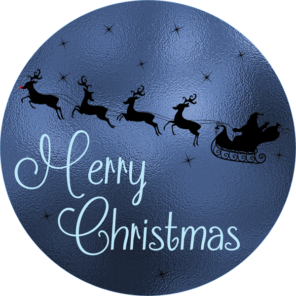 Santa Sleigh Sign, Christmas Reindeer Sign, Farmhouse Sign, Christmas Sign, Winter Signs, Metal Round, Wreath Center, Craft Embellishments