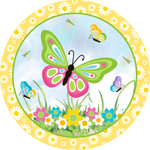 Spring Butterfly Sign, Butterflies Decor, Daisies Sign, Spring/Summer Sign, Home Decor, Metal Wreath Sign
