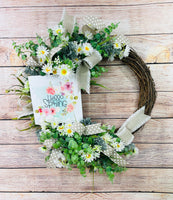 Spring Daisy Wreath, Floral Wreath, Spring Wreath, Farmhouse Wreath, Front Door Wreath, Flower Wreath