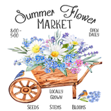 Summer Flower Market Sign, Farmhouse Signs, Everyday Sign, Signs, Metal Wreath Sign, Craft Embellishment