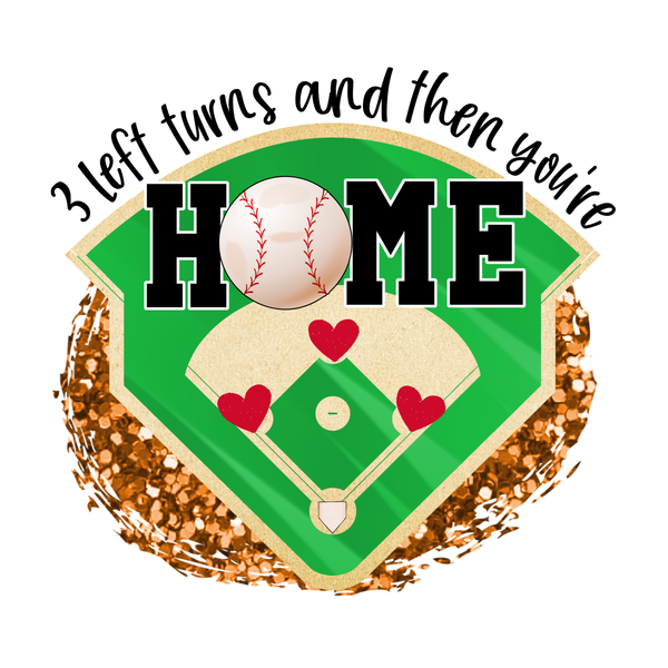 Three Left Turns and Then You're Home Sign, Baseball Sign, Home Sign, Metal Wreath Sign, Signs, Craft Embellishment