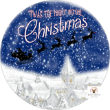 Twas The Night Before Christmas Sign, Christmas Sign, Religious Sign, Metal Round Wreath Sign, Craft Embellishment