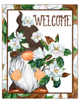 Welcome Sign, Magnolia Sign, Spring/Summer Signs, Gnome Sign, Everyday Sign, Signs, Square Metal Wreath Sign, Wreath Center, Craft Embellishment