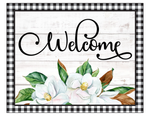Welcome Sign, Magnolia Sign, Spring/Summer Signs, Everyday Sign, Signs, Square Metal Wreath Sign, Wreath Center, Craft Embellishment