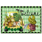 Welcome Sign, Irish Sign, St. Patrick's Day Sign, Gnome Signs, Metal Wreath Sign, Craft Embellishment