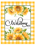Welcome Sign, Sunflower Sign, Spring/Summer Signs, Everyday Sign, Signs, Square Metal Wreath Sign, Wreath Center, Craft Embellishment