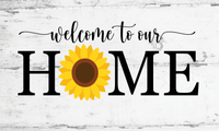 Welcome to our Home Sign, Sunflower Signs, Everyday Sign, Signs, Metal Wreath Sign