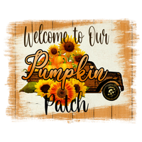 Welcome To Our Pumpkin Patch Sign, Fall Red Truck Sign, Metal Wreath Sign, Craft Embellishment