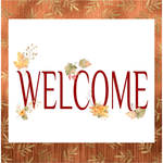 Welcome with Fall Leaves Sign, Welcome Sign, Fall Wreath Sign, Metal Wreath Sign, Craft Embellishment